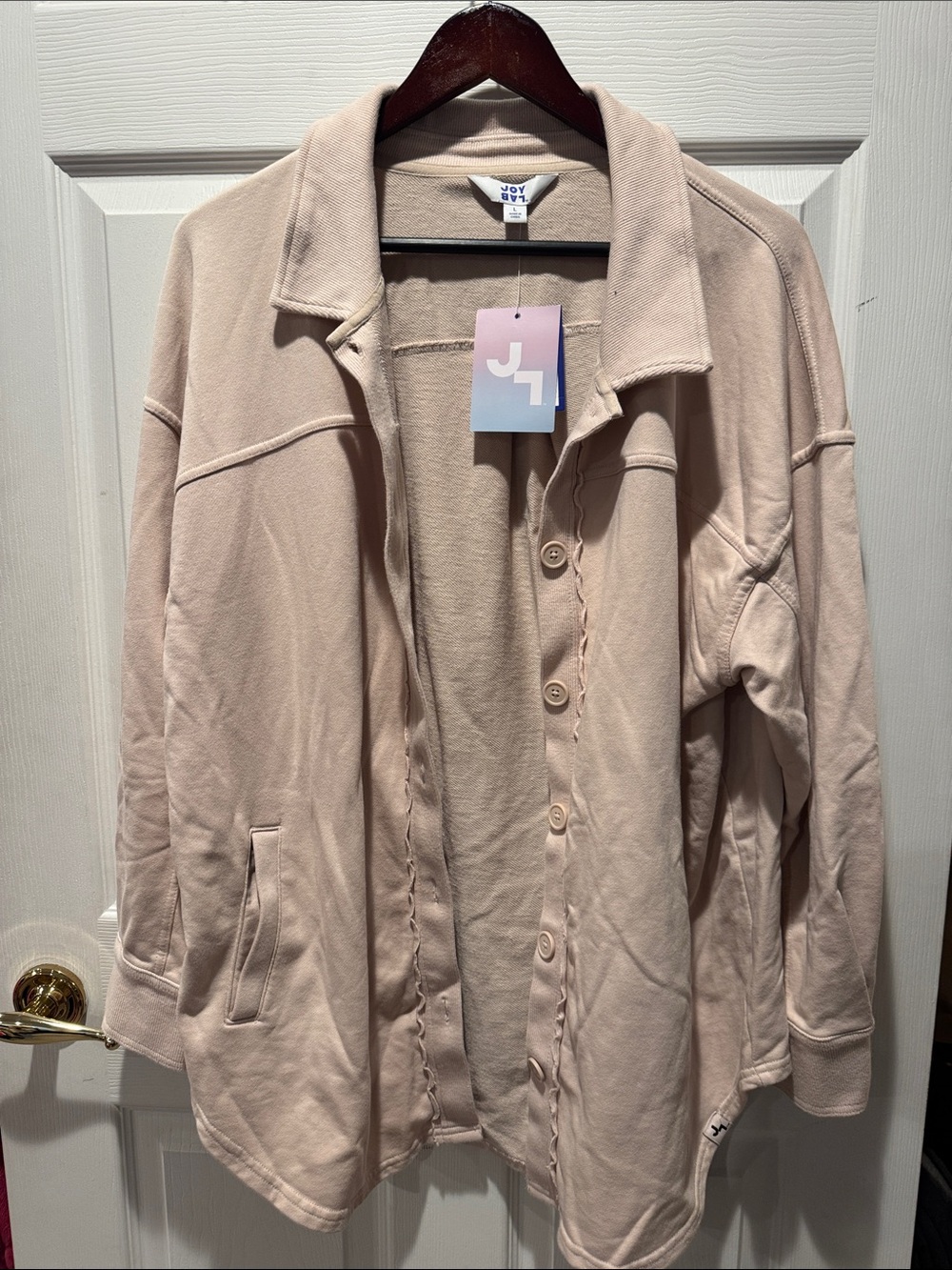JoyLab Beige Button-Front Jacket - Relaxed Women’s